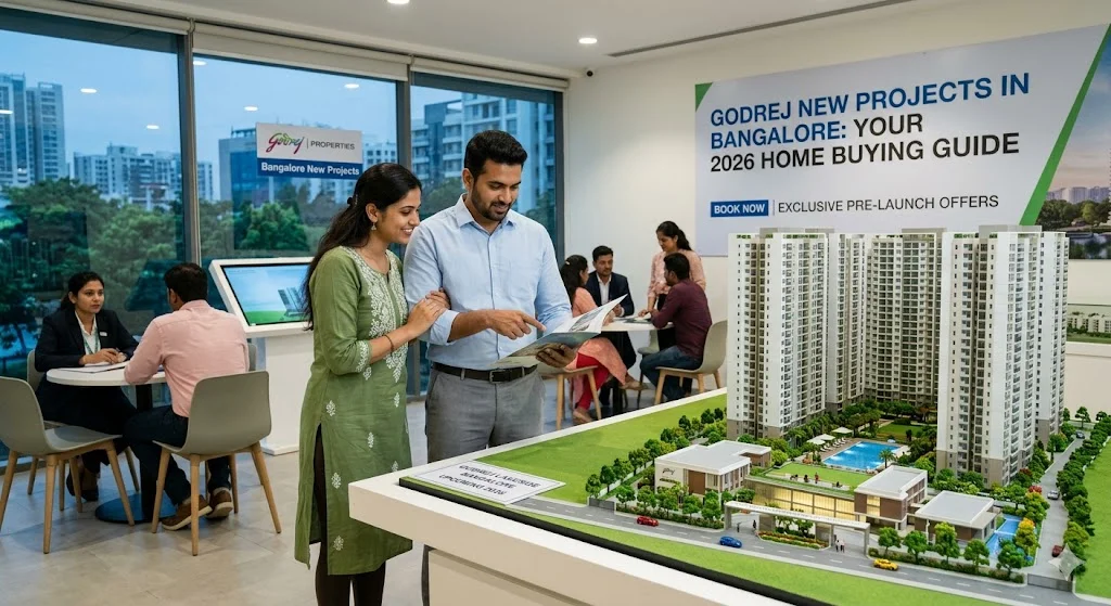 Modern architectural rendering of Godrej new residential projects in Bangalore for 2026 home buying guide